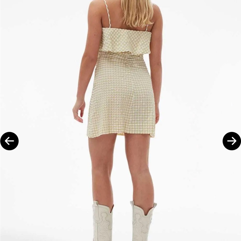 NWOT Ganni gingham seersucker mini dress - Picture 4 of 9